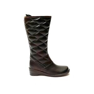 Vintage 70s vegan quilted fleece lined rain boots